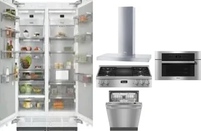 6 Piece Package Includes Refrigerator, Freezer, Cooktop, Wall Oven, Hood And Dishwasher