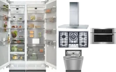 6 Piece Package Includes Refrigerator, Freezer, Cooktop, Wall Oven, Hood And Dishwasher