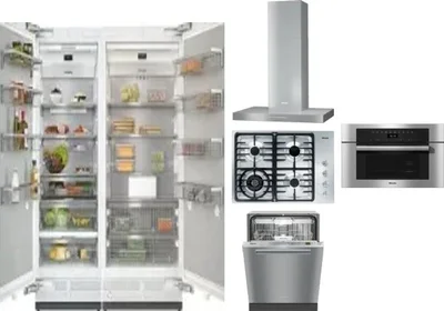 6 Piece Package Includes Refrigerator, Freezer, Cooktop, Wall Oven, Hood And Dishwasher