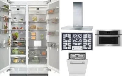 6 Piece Package Includes Refrigerator, Freezer, Cooktop, Wall Oven, Hood And Dishwasher