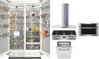 6 Piece Package Includes Refrigerator, Freezer, Cooktop, Wall Oven, Hood And Dishwasher