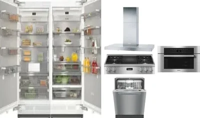 6 Piece Package Includes Refrigerator, Freezer, Cooktop, Wall Oven, Hood And Dishwasher