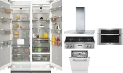 6 Piece Package Includes Refrigerator, Freezer, Cooktop, Wall Oven, Hood And Dishwasher