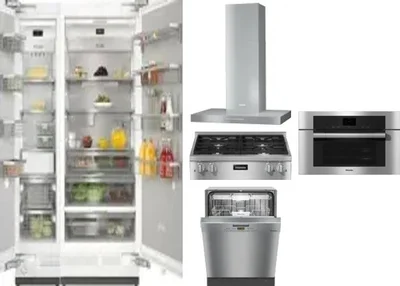 6 Piece Package Includes Refrigerator, Freezer, Cooktop, Wall Oven, Hood And Dishwasher