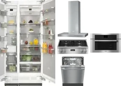 6 Piece Package Includes Refrigerator, Freezer, Cooktop, Wall Oven, Hood And Dishwasher