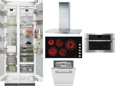 6 Piece Package Includes Refrigerator, Freezer, Cooktop, Wall Oven, Hood And Dishwasher