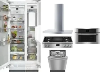 6 Piece Package Includes Refrigerator, Freezer, Cooktop, Wall Oven, Hood And Dishwasher