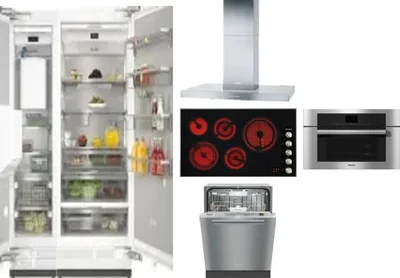 6 Piece Package Includes Refrigerator, Freezer, Cooktop, Wall Oven, Hood And Dishwasher