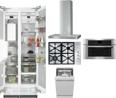 6 Piece Package Includes Refrigerator, Freezer, Cooktop, Wall Oven, Hood And Dishwasher