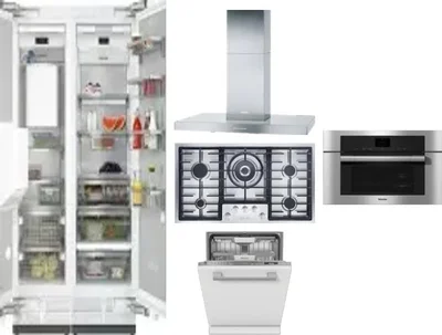 6 Piece Package Includes Refrigerator, Freezer, Cooktop, Wall Oven, Hood And Dishwasher