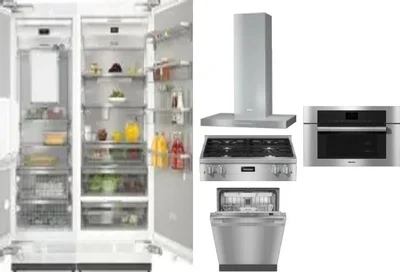 6 Piece Package Includes Refrigerator, Freezer, Cooktop, Wall Oven, Hood And Dishwasher