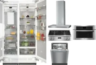 6 Piece Package Includes Refrigerator, Freezer, Cooktop, Wall Oven, Hood And Dishwasher