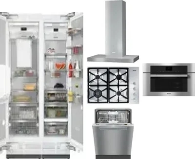 6 Piece Package Includes Refrigerator, Freezer, Cooktop, Wall Oven, Hood And Dishwasher