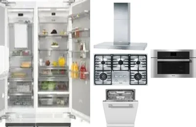 6 Piece Package Includes Refrigerator, Freezer, Cooktop, Wall Oven, Hood And Dishwasher