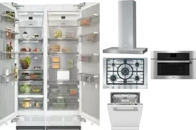6 Piece Package Includes Refrigerator, Freezer, Cooktop, Wall Oven, Hood And Dishwasher