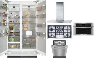 6 Piece Package Includes Refrigerator, Freezer, Cooktop, Wall Oven, Hood And Dishwasher