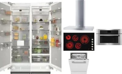 6 Piece Package Includes Refrigerator, Freezer, Cooktop, Wall Oven, Hood And Dishwasher