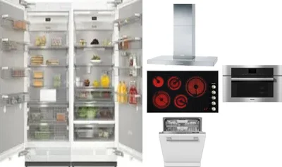 6 Piece Package Includes Refrigerator, Freezer, Cooktop, Wall Oven, Hood And Dishwasher