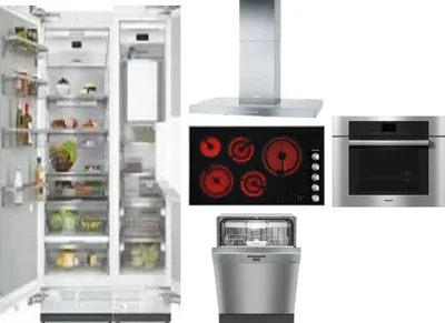 6 Piece Package Includes Refrigerator, Freezer, Cooktop, Wall Oven, Hood And Dishwasher