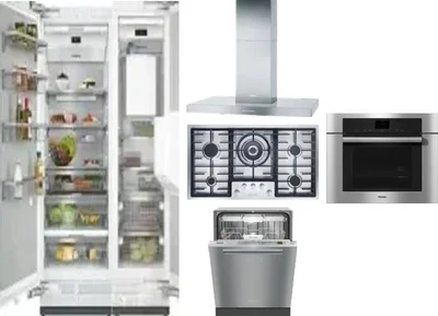 6 Piece Package Includes Refrigerator, Freezer, Cooktop, Wall Oven, Hood And Dishwasher