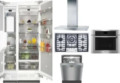 6 Piece Package Includes Refrigerator, Freezer, Cooktop, Wall Oven, Hood And Dishwasher