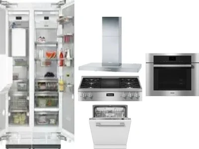 6 Piece Package Includes Refrigerator, Freezer, Cooktop, Wall Oven, Hood And Dishwasher