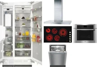 6 Piece Package Includes Refrigerator, Freezer, Cooktop, Wall Oven, Hood And Dishwasher