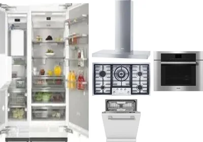 6 Piece Package Includes Refrigerator, Freezer, Cooktop, Wall Oven, Hood And Dishwasher