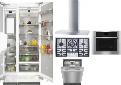 6 Piece Package Includes Refrigerator, Freezer, Cooktop, Wall Oven, Hood And Dishwasher