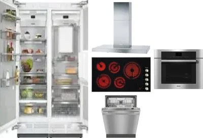 6 Piece Package Includes Refrigerator, Freezer, Cooktop, Wall Oven, Hood And Dishwasher