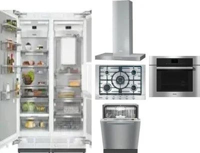 6 Piece Package Includes Refrigerator, Freezer, Cooktop, Wall Oven, Hood And Dishwasher