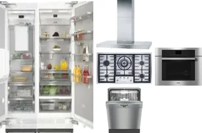 6 Piece Package Includes Refrigerator, Freezer, Cooktop, Wall Oven, Hood And Dishwasher
