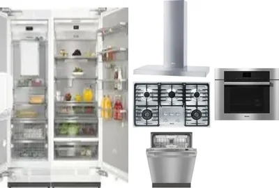 6 Piece Package Includes Refrigerator, Freezer, Cooktop, Wall Oven, Hood And Dishwasher