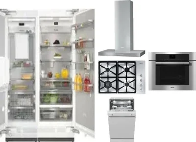 6 Piece Package Includes Refrigerator, Freezer, Cooktop, Wall Oven, Hood And Dishwasher