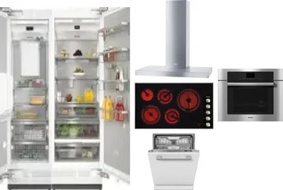 6 Piece Package Includes Refrigerator, Freezer, Cooktop, Wall Oven, Hood And Dishwasher