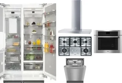 6 Piece Package Includes Refrigerator, Freezer, Cooktop, Wall Oven, Hood And Dishwasher