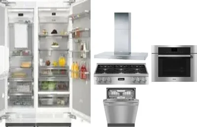 6 Piece Package Includes Refrigerator, Freezer, Cooktop, Wall Oven, Hood And Dishwasher