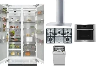 6 Piece Package Includes Refrigerator, Freezer, Cooktop, Wall Oven, Hood And Dishwasher