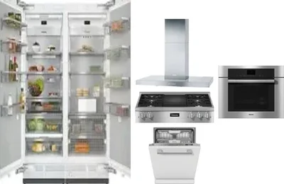 6 Piece Package Includes Refrigerator, Freezer, Cooktop, Wall Oven, Hood And Dishwasher