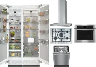 6 Piece Package Includes Refrigerator, Freezer, Cooktop, Wall Oven, Hood And Dishwasher