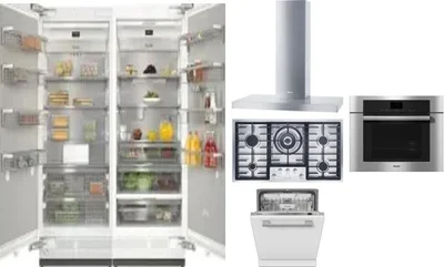 6 Piece Package Includes Refrigerator, Freezer, Cooktop, Wall Oven, Hood And Dishwasher