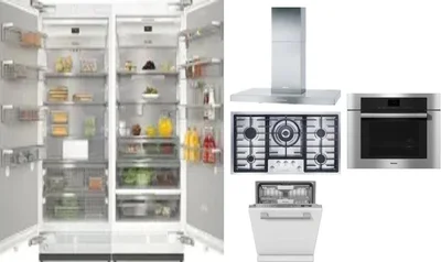 6 Piece Package Includes Refrigerator, Freezer, Cooktop, Wall Oven, Hood And Dishwasher
