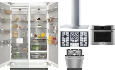 6 Piece Package Includes Refrigerator, Freezer, Cooktop, Wall Oven, Hood And Dishwasher