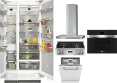 6 Piece Package Includes Refrigerator, Freezer, Cooktop, Wall Oven, Hood And Dishwasher