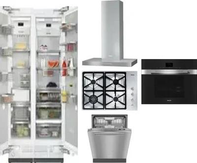 6 Piece Package Includes Refrigerator, Freezer, Cooktop, Wall Oven, Hood And Dishwasher