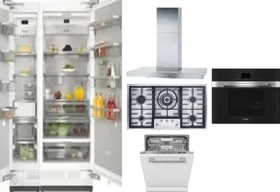 6 Piece Package Includes Refrigerator, Freezer, Cooktop, Wall Oven, Hood And Dishwasher