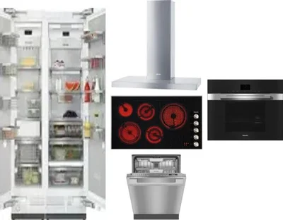 6 Piece Package Includes Refrigerator, Freezer, Cooktop, Wall Oven, Hood And Dishwasher