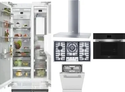 6 Piece Package Includes Refrigerator, Freezer, Cooktop, Wall Oven, Hood And Dishwasher