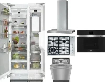 6 Piece Package Includes Refrigerator, Freezer, Cooktop, Wall Oven, Hood And Dishwasher