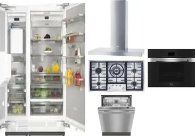 6 Piece Package Includes Refrigerator, Freezer, Cooktop, Wall Oven, Hood And Dishwasher